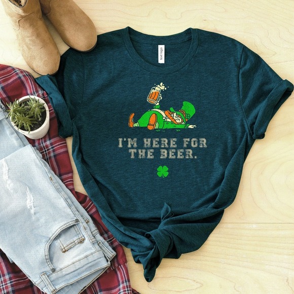 I'm Here For The Beer Shirt, St Patrick's Day Shirt, Happy St Patrick's Day - Picture 1 of 2
